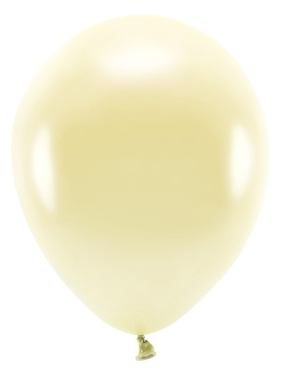 10 Ballons Eco métalliques crème 26cm