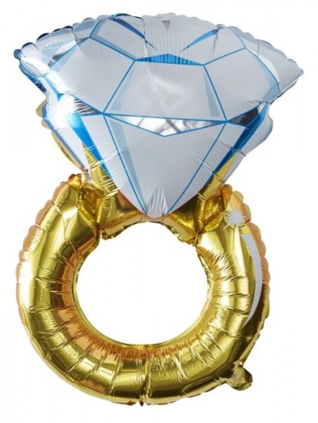 Ballon aluminium bague diamant doré