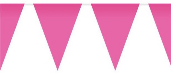 Cadena banderín XXL fiesta jardín rosa 10m
