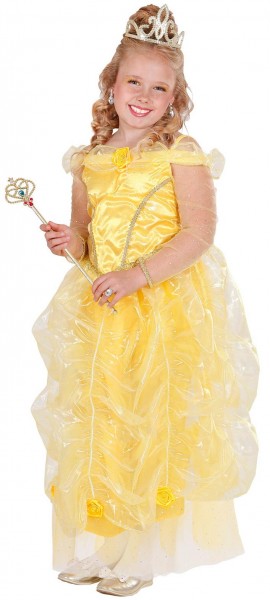 Solgult Belle kostume til børn 2