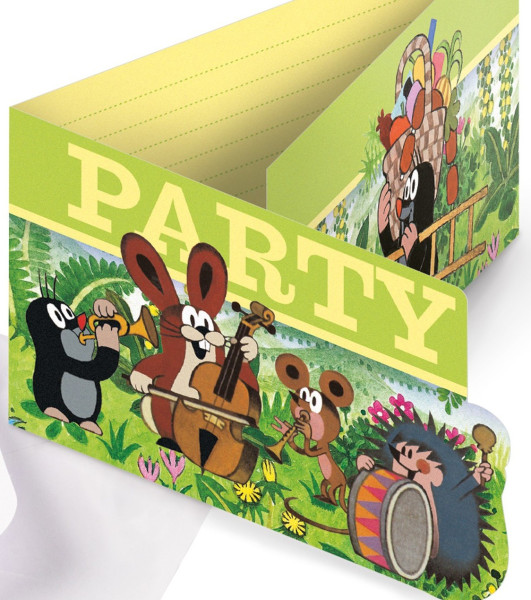 8 cartes d'invitation de la petite taupe PARTY