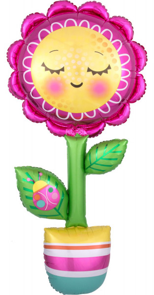 Muttertags-Blume Viola Folienballon 66cm x 1,6m