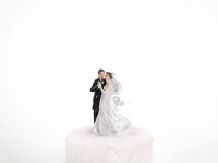 Vorschau: Verliebtes Brautpaar Tortendeko 11cm