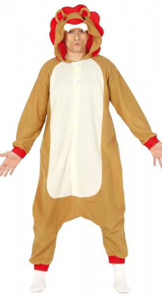 Fluffy lion jumpsuit for adults 2