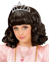 Preview: Black children's wig with diadem