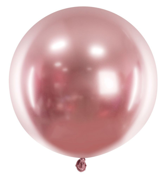 Ballong rund glänsande roséguld 60cm