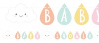 Small cloud baby shower garland 2.7m