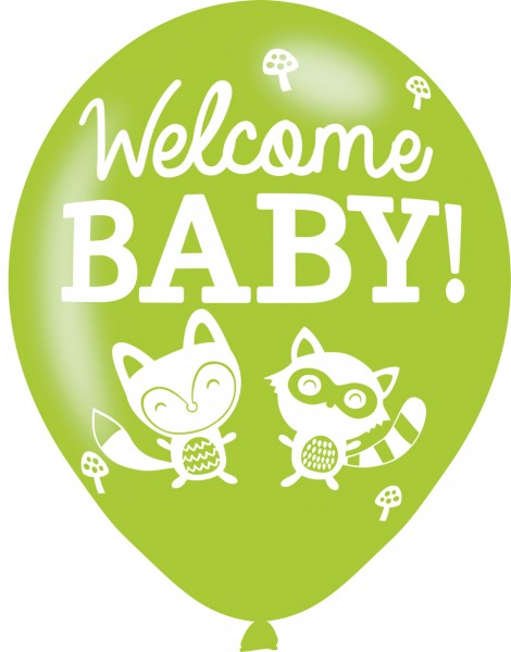 6 globos bienvenidos bebé lindos animales 3