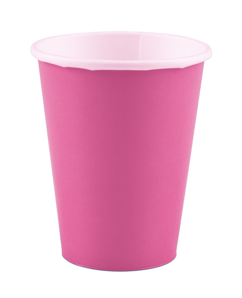 20 bicchieri di carta rosa scuro 266 ml