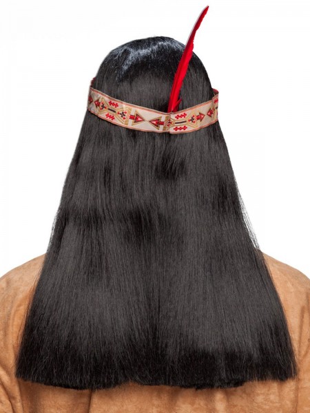 Parrucca lunga indiana con fascia per gioielli 2