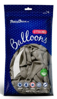 Vorschau: 100 Partystar Luftballons hellgrau 27cm