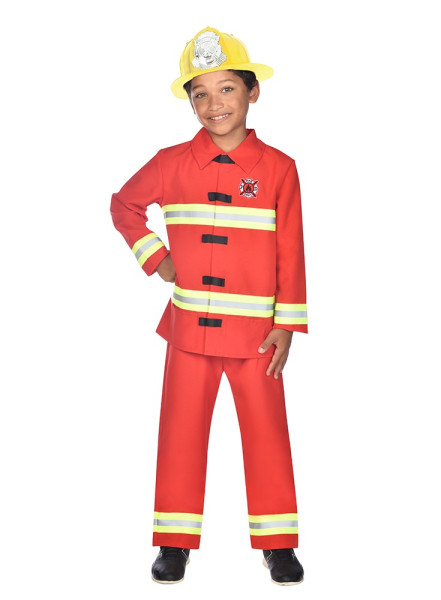 Déguisement pompier enfant - Métier - Rouge - Polyester