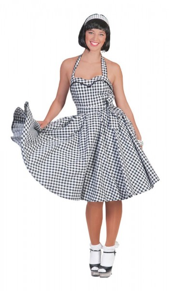 Damska sukienka w kratę z lat 50