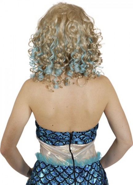 Turquoise-colored wig water mermaid 2
