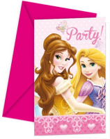 6 Pink Disney Princess Einladungskarten Im Set 9x14