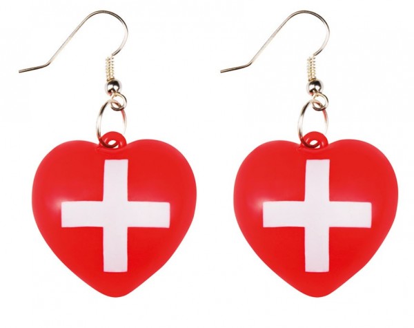 Red nurse heart earrings