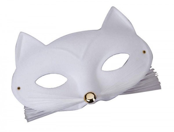 Máscara de gato dominó blanco