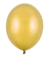 Widok: 10 balonów Partystar w kolorze metalicznego złota 30 cm