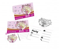 Preview: Barbie invitation cards kids birthday with A6 envelopes