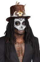 Preview: Voodoo Priest Top Hat with Dreadlocks