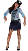 Vista previa: Disfraz de policía zombie Clara para mujer