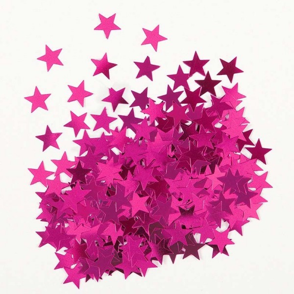 Strö dekoration stjärna rosa metallic 14g