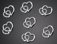25 sprinkle decoration wedding hearts silver