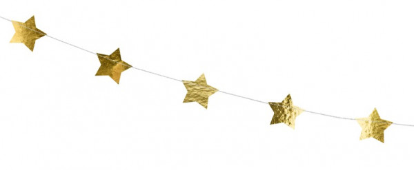 Goldene metallic Sternen Girlande 3,6m 5