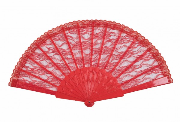 Elegant fan rubina with red lace