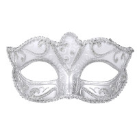 Vista previa: Antifaz de bola de máscaras de plata Venezia