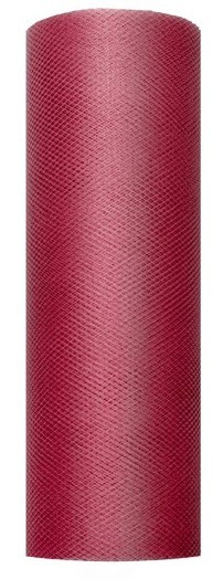 Tiulowa tkanina Luna wino czerwone 9m x 15cm