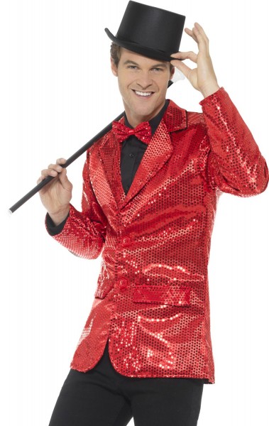 Red party sequin jacket for men