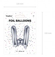 Preview: Foil balloon W silver 35cm