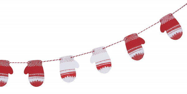 Guirlande de gants de Noël nordique 1.5m