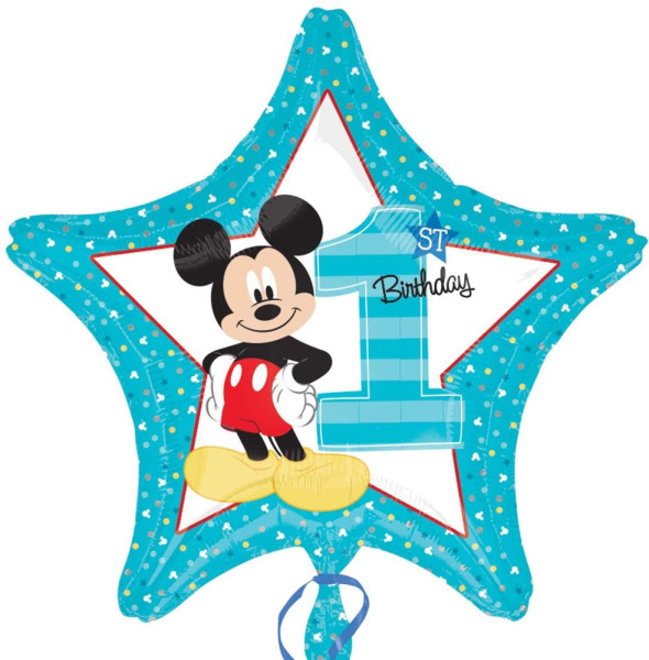 Balon w kształcie gwiazdy Myszka Miki na 1 urodziny