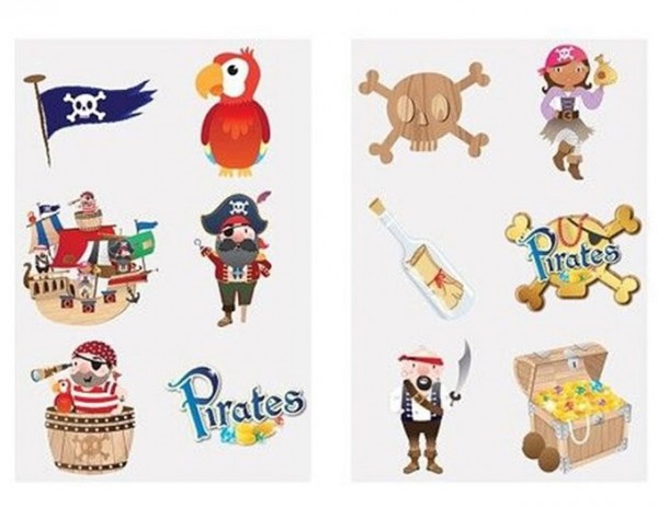 1 bow pirate party tattoos