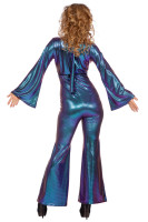 Aperçu: Combinaison disco glamour pour femme bleu-violet