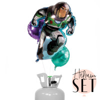 Vorschau: Lightyear Ballonbouquet-Set mit Heliumbehälter