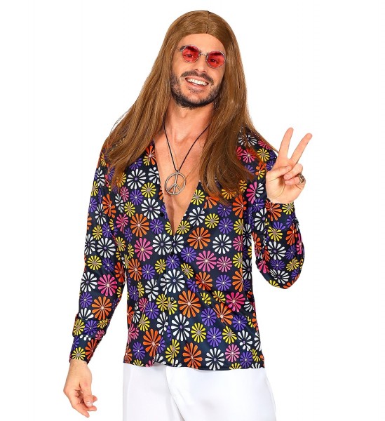 Camisa hippie flower power para hombre