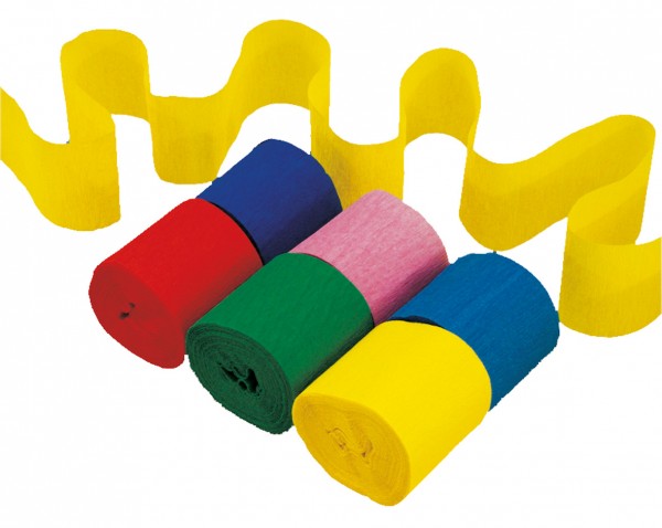 Party Fun banderoles en crêpe colorées 6 pièces