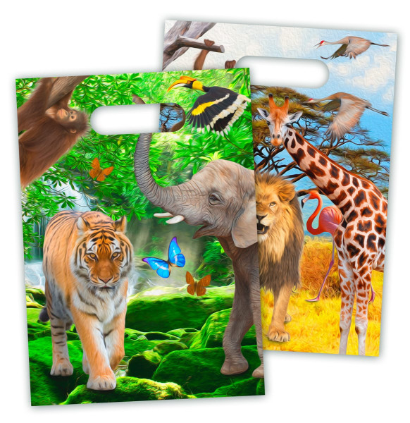 8 sacs cadeaux Wild Safari