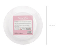 Anteprima: 6 piatti rosa con bordo oro 18cm