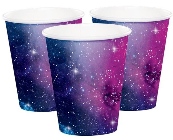 8 vasos de papel Galactic Birthday 266ml