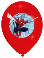 6 globos Spiderman en acción 27,5cm