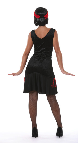 Costume da donna Charleston rosso nero anni '20 2