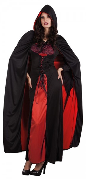 Klassisk rød sort kappe 170cm 4