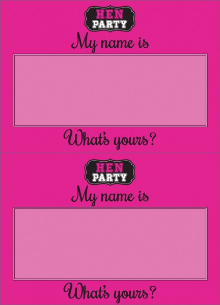 Bachelorette Paty Name Card Pink 16 pieces