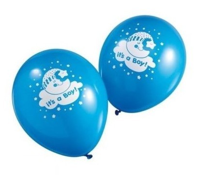 5 Baby Boy Taylor Luftballons Hellblau 30cm