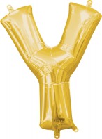 Mini foil balloon letter Y gold 35cm