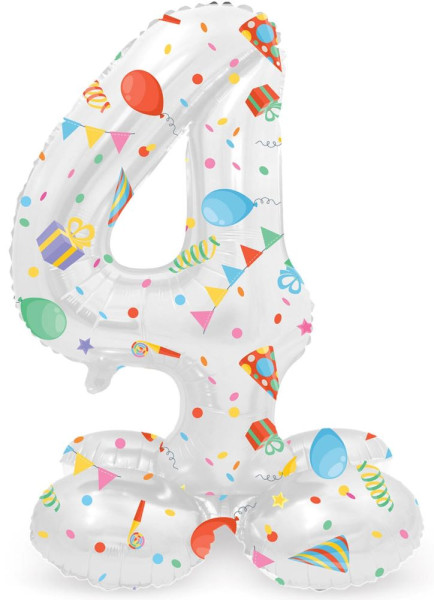 Standing Number 4 Partytime Balloon 72cm
